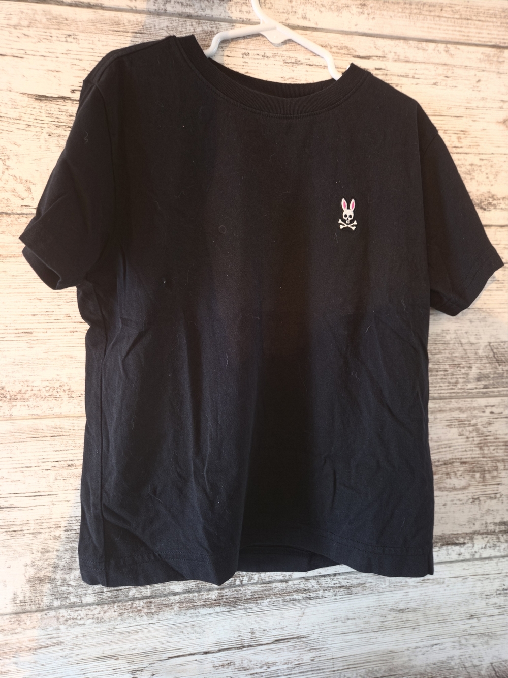 Psycho Bunny Black Tee with White Bunny Skull Logo